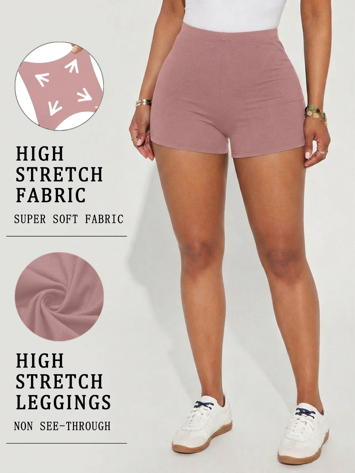 Women’s High Elasticity Biker Shorts – Super Soft Push Up Yoga, Running & Gym Fitness Activewear Shorts