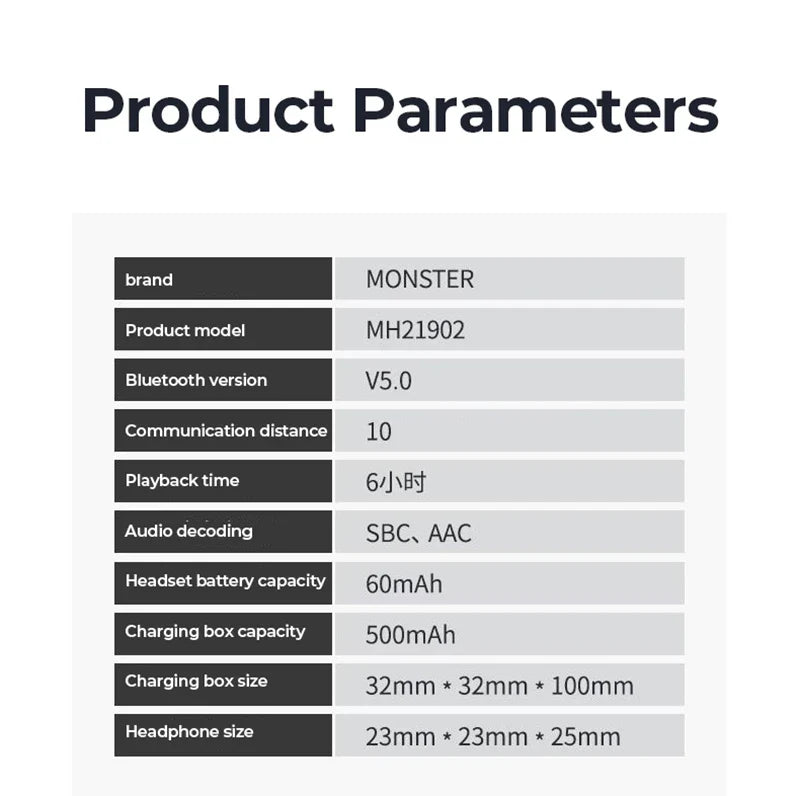 Monster Clarity 101 AirLinks TWS Earbuds | ENC Noise-Cancelling Waterproof Bluetooth Headphones