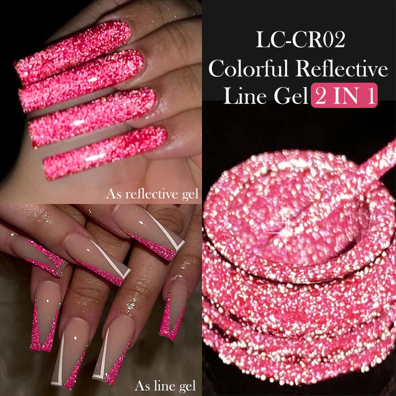 LILYCUTE 5ml Silver Metallic Liner Gel Polish – Super Bright UV Nail Art Stripe & Drawing Paint Varnish, Mirror Effect Graffiti Gel