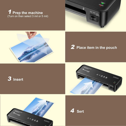 Bonsaii 9-Inch Thermal Laminator – Never Jam Technology for Documents, Posters & Photos, Ideal for Home, Office & School