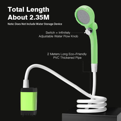 Portable RV Camping Shower Pump – Outdoor Shower Kit with Intelligent Digital Display & Adjustable 6000mAh Power