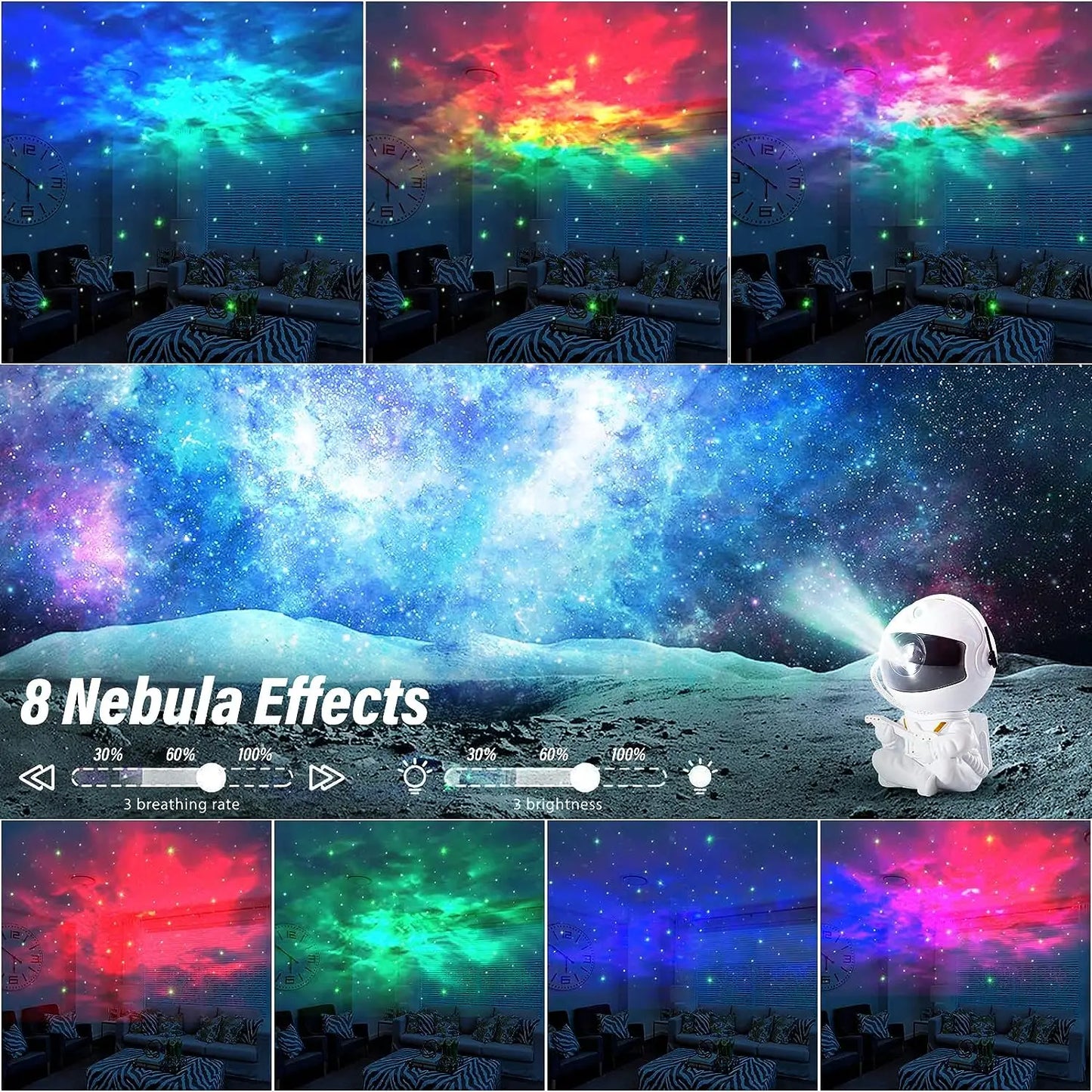 Astronaut Star Projector Galaxy Night Light - LED Starry Nebula Ceiling Lamp for Bedroom - Space Themed Home Decor, Ideal Kids Gift