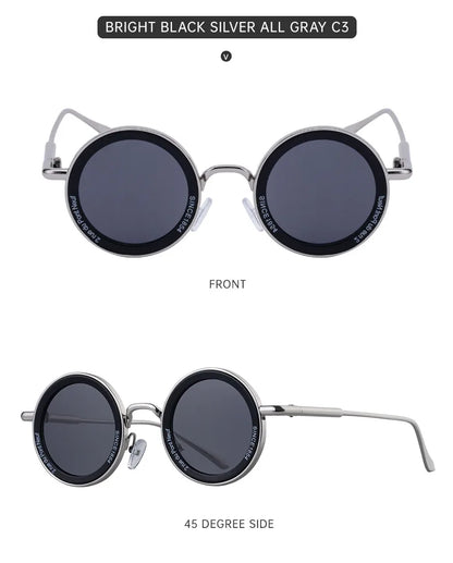 Round Steampunk Sunglasses — Vintage Punk Retro Fashion Glasses for Men & Women
