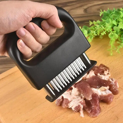 Retractable Stainless Steel Meat Tenderizer - 48 Blades for Softening, Pounder & Cooking Steak - Kitchen Meat Beater Tool