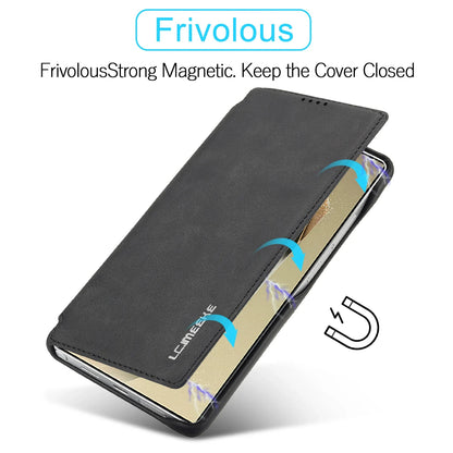 Ultra-Thin Leather Flip Case for Samsung Galaxy - Card Holder & Stand Cover for S26 Ultra, S26 Plus, S25 Ultra & S24 Ultra