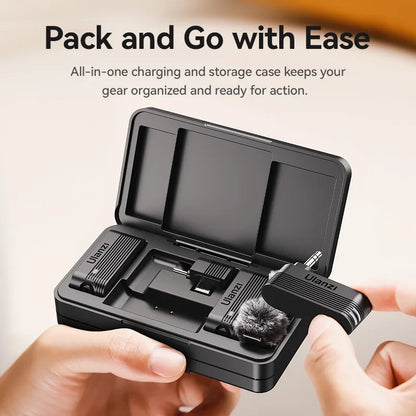 Ulanzi A100 Wireless Lavalier Microphone — Real-Time Monitoring MIC for iPhone 16/15 Pro(Max) & Camera Recording (J12 Upgrade)