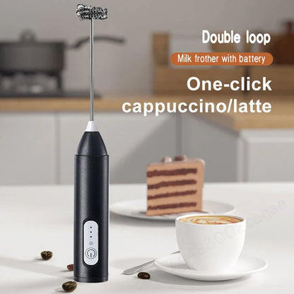Electric Handheld Coffee Milk Frother & Creamer Whisk – Automatic Egg Beater Mixer for Kitchen, Latte & Foam Drinks