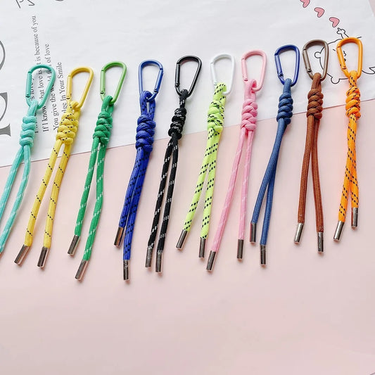 Colorful Braided Lanyard Keychain – Phone Case Charm, Bag Pendant, Kpop DIY Accessory for Women & Couples Gift