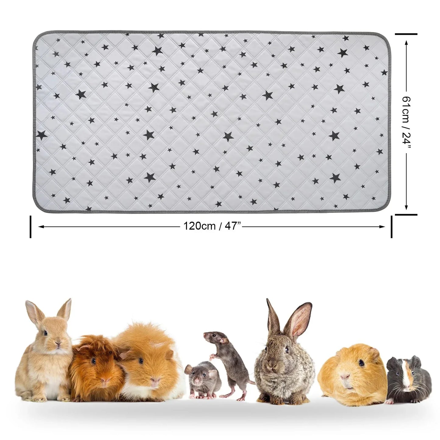 Guinea Pig Cage Mat – Washable Waterproof Absorbent Pee Pad & Non-Slip Bedding for Small Pets and Hamsters