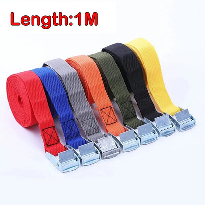 1M Lashing Strap with Buckle - Quick Release Nylon Cargo Tie Down, Adjustable Fastening Straps for Luggage and Bags, Fixing Tool