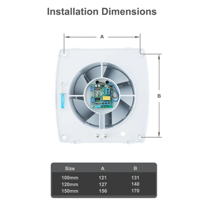 230V 4" 100MM Duct Extractor Fan – Smart Bathroom Exhaust with Timer, Humidistat, and Humidity Sensor for Shower & Toilet