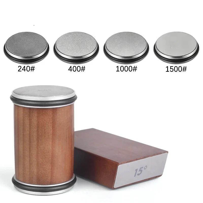 Rolling Diamond Knife Sharpener with Magnetic Holder – 15° & 20° Angle Roller Kitchen Sharpening Stone Kit