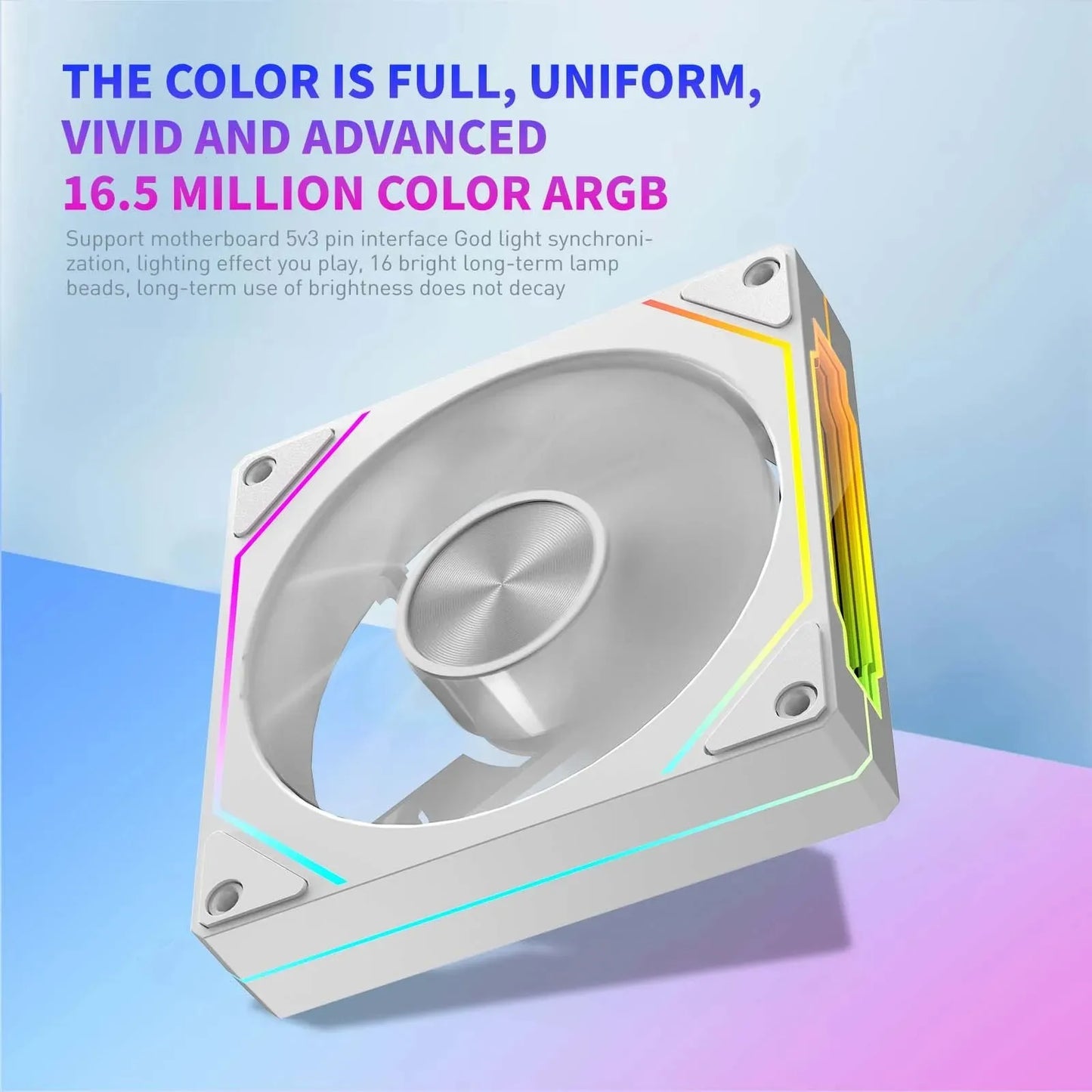 LDPCSJ Prism 5 Pro 120mm ARGB RGB Case Fans – 4PIN PWM 5V 3PIN PC Cooling Kit for CPU Water Cooler Gaming PC Ventilation System