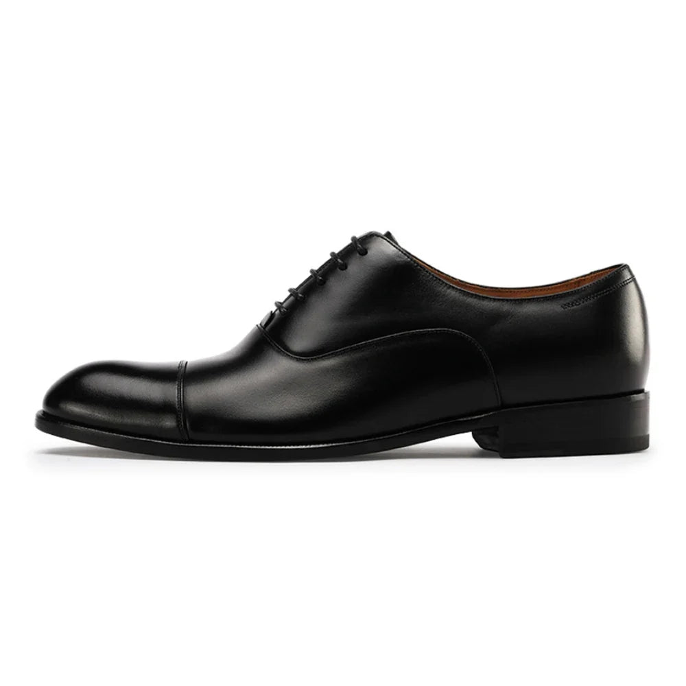 Men’s Handmade Full-Grain Leather Oxford Shoes - Comfortable Classic Business Dress Shoes for Daily Formal Wear