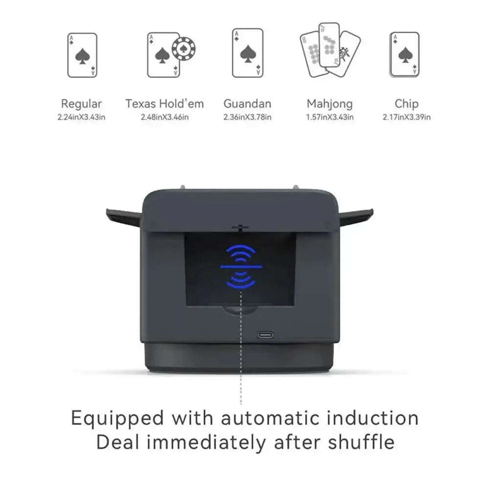 360° Rotating Automatic Card Shuffler & Dealer Machine - 2 in 1 Playing Cards Tool for Home & Party