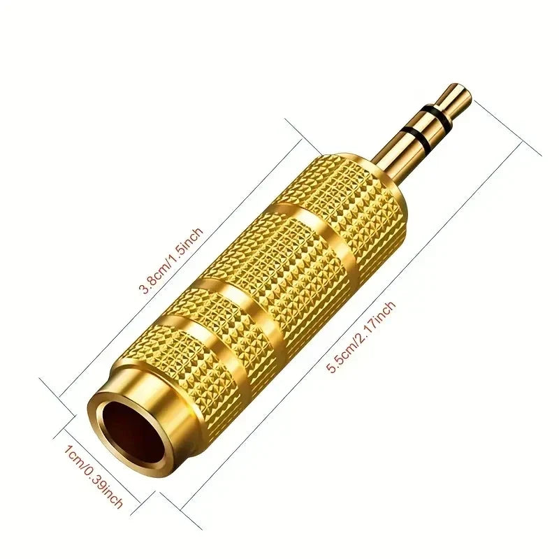 2 Pack Audio Adapter Set, 6.5mm to 3.5mm and 3.5mm to 6.5mm, 1/4-inch to 1/8-inch and 1/8-inch to 1/4-inch, Suitable for Headphones