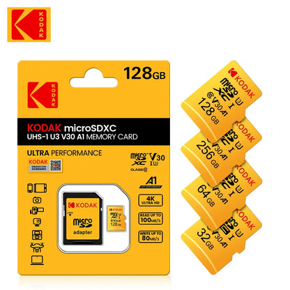 Original KODAK Micro SD Card — 32GB/64GB/128GB/256GB UHS-I U3 4K Storage