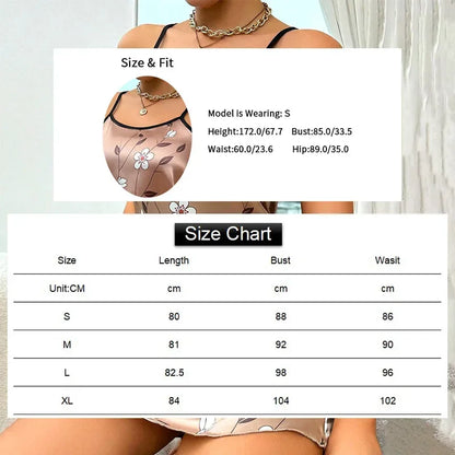 2026 Women’s Satin Sleepdress – Floral Print Spaghetti Strap Nightwear, Luxurious Comfortable Satin Nightdress