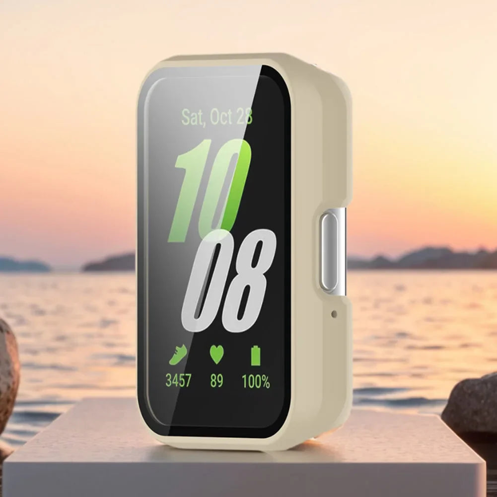 Protective Watch Case for Samsung Galaxy Fit 3 SM-R390 – PC Cover with Tempered Glass, Anti-Fall & Anti-Scratch