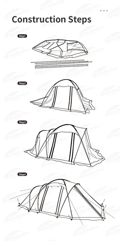 Naturehike Aries Tunnel Tent – 4-6 Person 4-Season Geodesic Outdoor Camping Tent, Double Layer, Large Travel Shelter