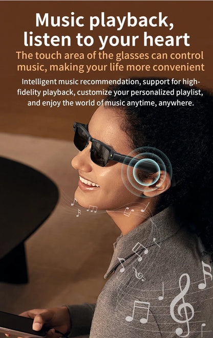 AI Smart Camera Glasses — 8MP with Bluetooth for Calls & Music, Object Recognition, and AI Translation