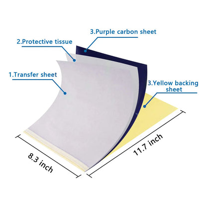 Tattoo Transfer Paper : A4 Size Stencil Copy Thermal Paper for Tattoo Machines