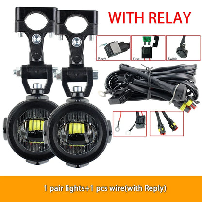 40W Motorcycle Auxiliary Fog Lights - Upgrade 6000K Bright LED Driving Lamps for BMW R1200GS F800GS F700GS F650 K1600