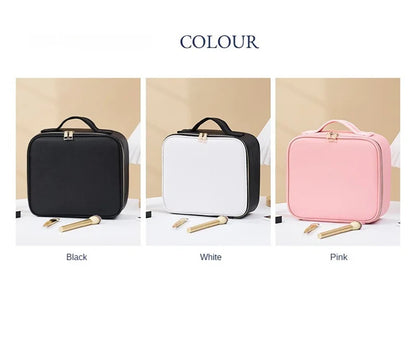 LED Cosmetic Case with Lights & Mirror – Large Capacity Luxury Makeup Bag with Premium Feel