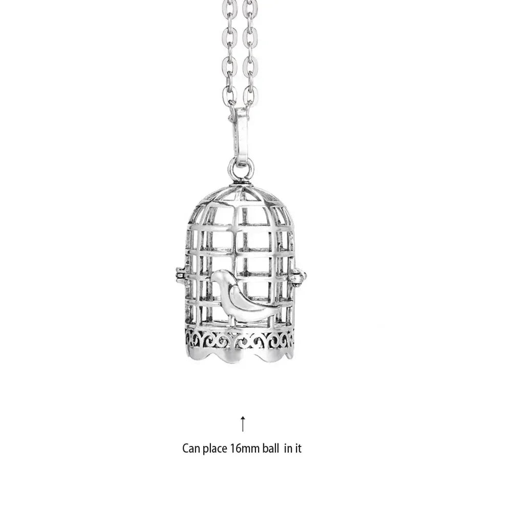 Vintage Mexico Angel Ball Chime Necklace – Antique Locket Aromatherapy Essential Oil Diffuser