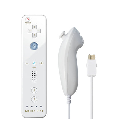 2-in-1 Nintendo Wii Controller Set | Wireless Remote Gamepad with Motion Plus Joystick & Silicone Case