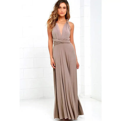 Women’s Summer Sexy V-Neck Maxi Dress – Multi-Wear Strappy Long Party Dress