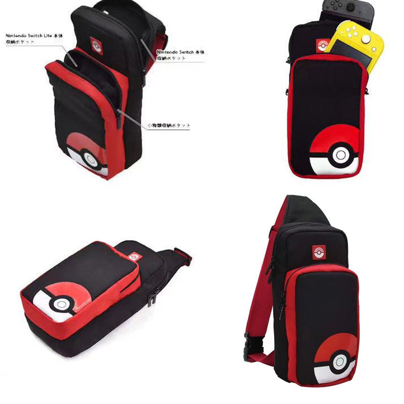 Pokemon Pikachu Crossbody Storage Bag – Travel Case for Nintendo Switch OLED, Lite, Dock & Game Console Carry Pouch