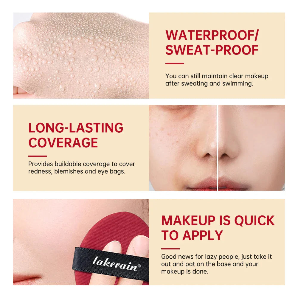 Sunscreen Cushion Foundation – Full Coverage, Waterproof & Long-Lasting Concealer Makeup