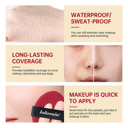 Sunscreen Cushion Foundation – Full Coverage, Waterproof & Long-Lasting Concealer Makeup