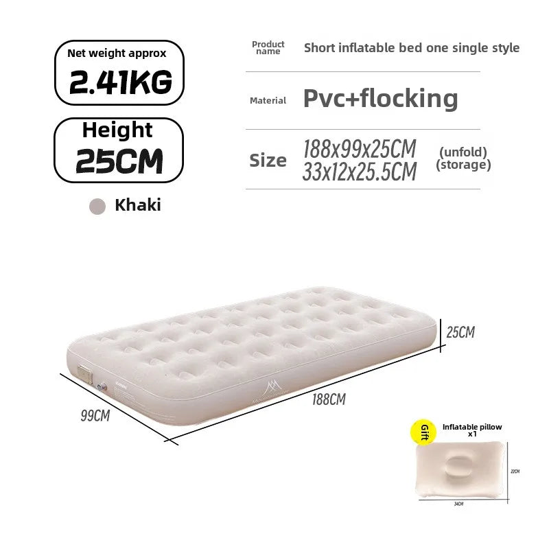 MOUNTAINHIKER 2025 Inflatable Air Mattress - PVC Glamping Camping / interior Bed Mat with Built-In Pump for 1-3 Person