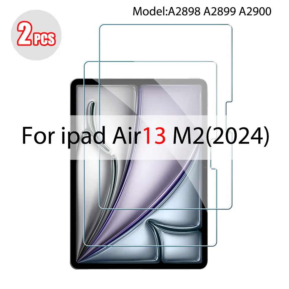 2PCS Tempered Glass Screen Protector for iPad Pro 11/12.9, Air 4/3/2, Mini 6/5/4/3 (2021/2024 Models)
