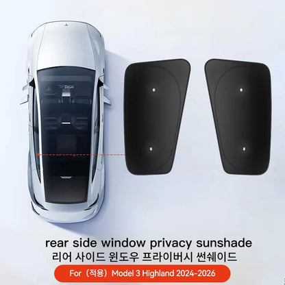 Tesla Model 3/Y Highland Juniper 2026 Side Window Sunshade with Suction Cups – Car Sun Protection Cloth Cover Accessory