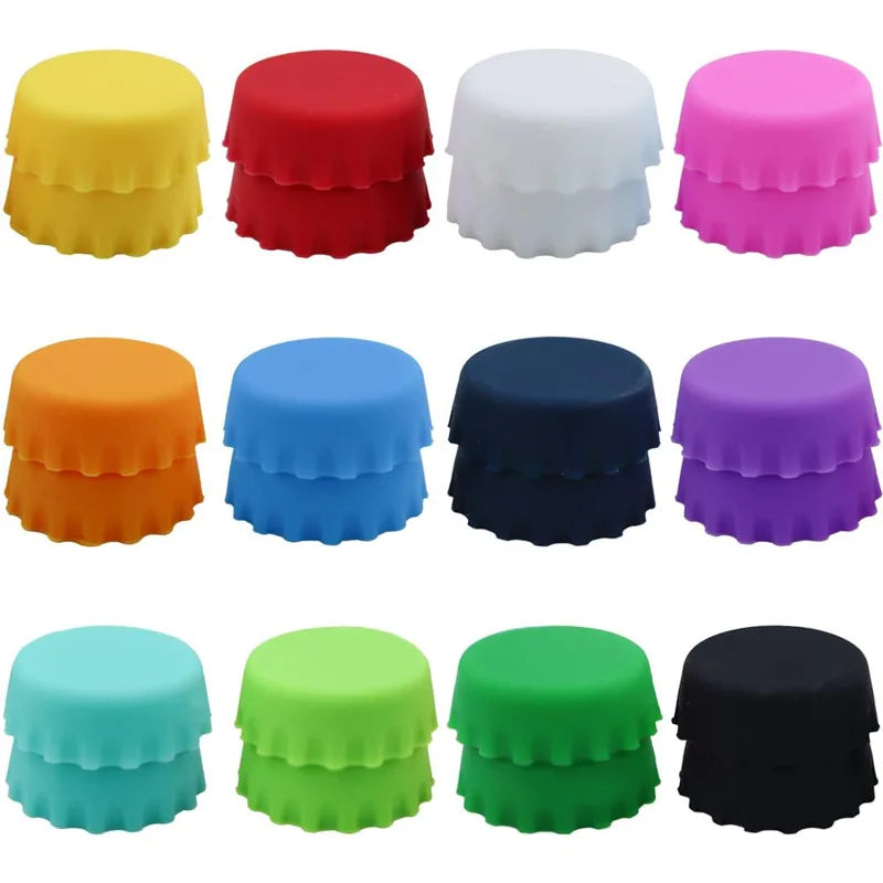 2/6/12pcs Silicone Beer Bottle Caps – Preservative Covers for Wine, Vinegar, Soy, and Cocktail Bottles