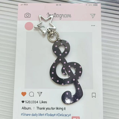 Kawaii Cartoon Acrylic Keychain - Sweet Musical Note Bag Charm & Fashion Illustration Accessory