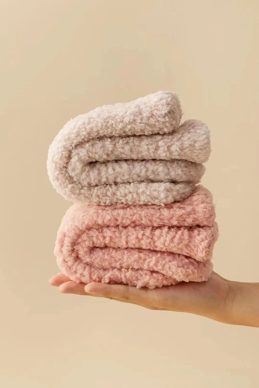 3 Pairs Unisex Plush Slipper Socks — Thick Winter Coral Fleece Cozy Mid-Calf Socks for Couples