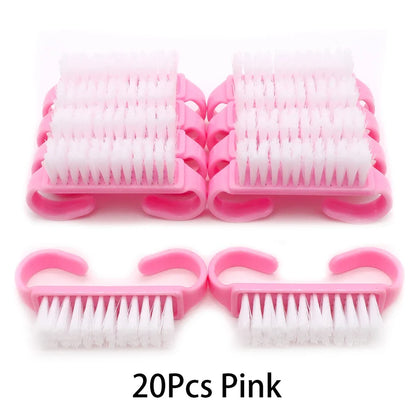 10/20/50/100pcs Nail Cleaning Brush Set - Handle Grip Fingernail Scrubber Tools for Men & Women Manicure Care