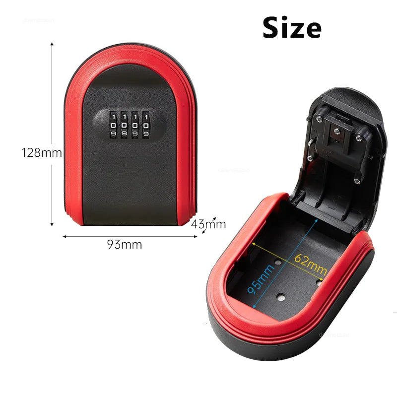 4-Digit Combination Wall Mounted Key Storage: Secure Plastic Lock Box for Home and Office - Indoor/Outdoor Key Safe Solution