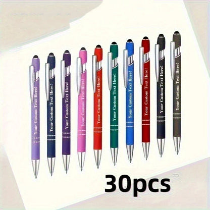 Customized Metal Ballpoint Pens - 30-Pack Engraved Logo Pens for Graduation & Holiday Gifts
