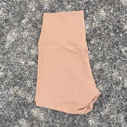 Women's High Waist Athletic Yoga Shorts – Solid Color Squat Proof Fitness Shorts for Running, Cycling & Training