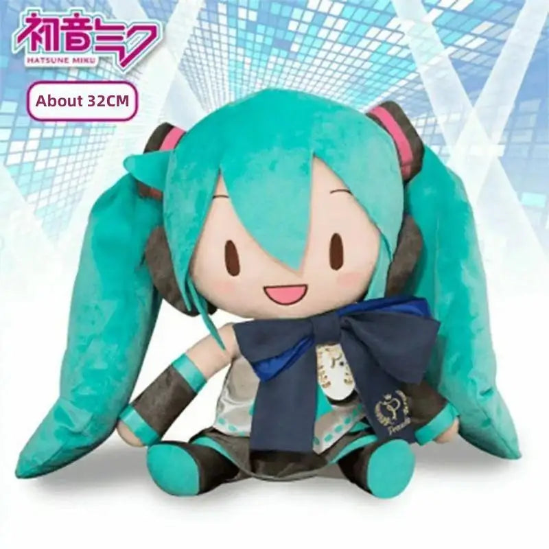 32cm Kawaii Hatsune Miku Plush Doll – Anime Bow Miku Plush Pillow, Sofa Ornament, Room Decoration, Birthday Gift