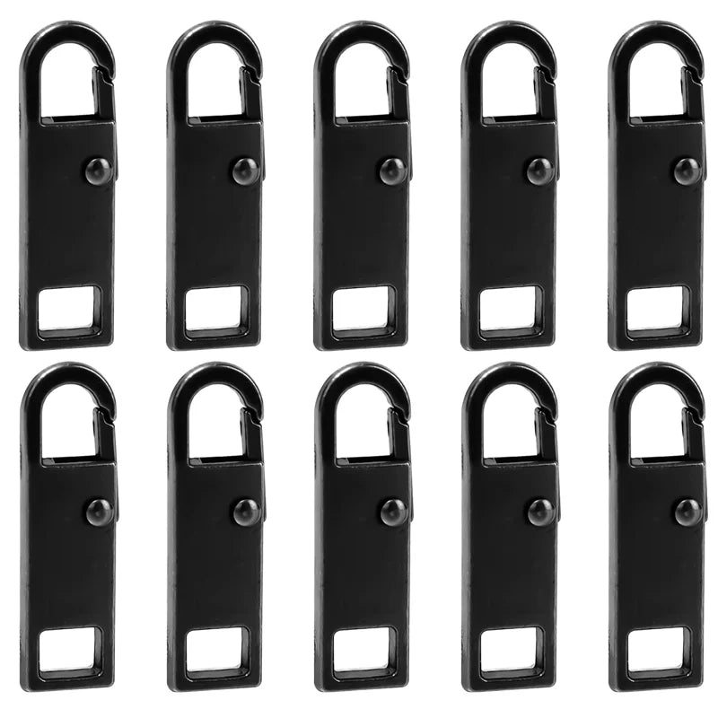 10/1PCS Universal Metal Zipper Pull Replacement — Instant Repair Kit for Luggage, Purses & Clothing Sliders