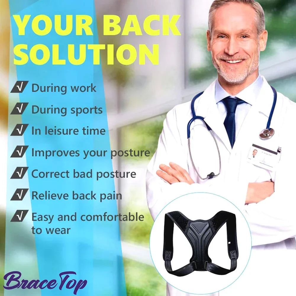 Adjustable Back Shoulder Posture Corrector - Clavicle Spine Support for Reshaping Body, Home, Office, Sport Upper Back Neck Brace