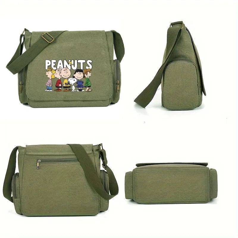 New Snoopy Women’s Canvas Bag – Large Capacity Cartoon Crossbody & Messenger Shoulder Bag