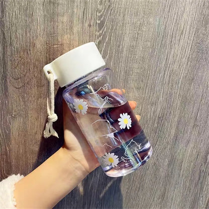 500ml BPA-Free Plastic Transparent Water Bottle - Portable Outdoor Sports Cup with Rope - Student Mug