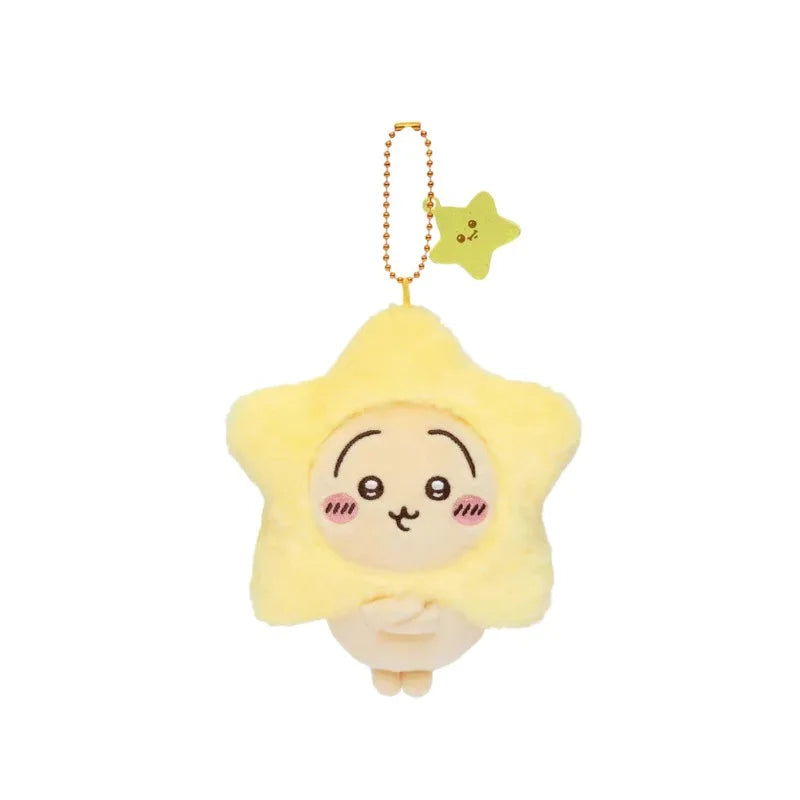 Chiikawa Star Wish Plush Keychain — Cute Usagi Hachiware Flying Squirrel with Star Pendant Stuffed Toy Gift